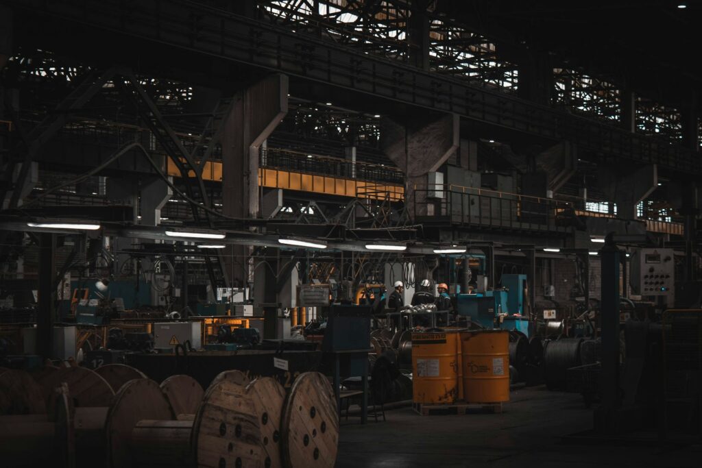 A factory filled with lots of machines and machinery